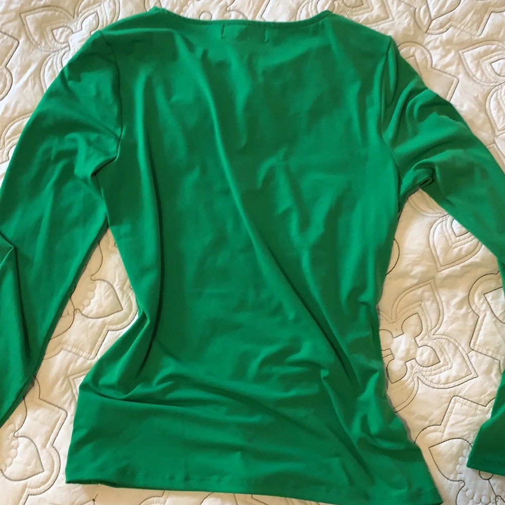 Michael Kors Green Top to with Gold Accent - Picture 3 of 3